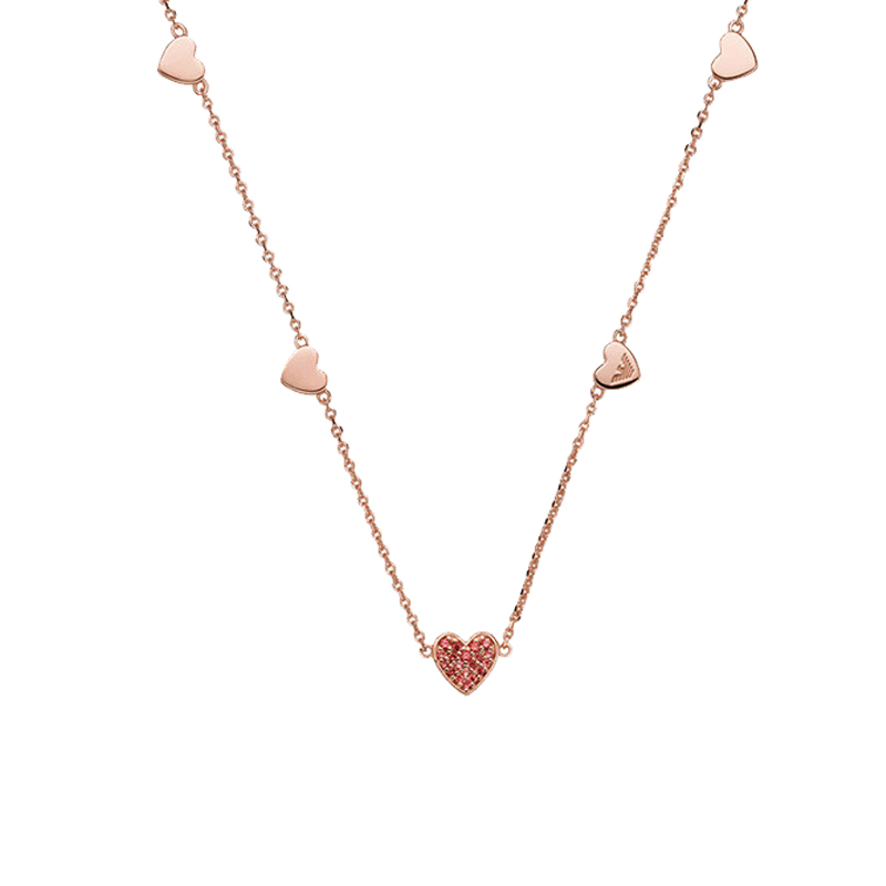 阿玛尼 小红心项链