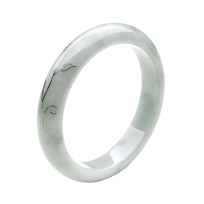 千载一玉 精美雕花翡翠手镯