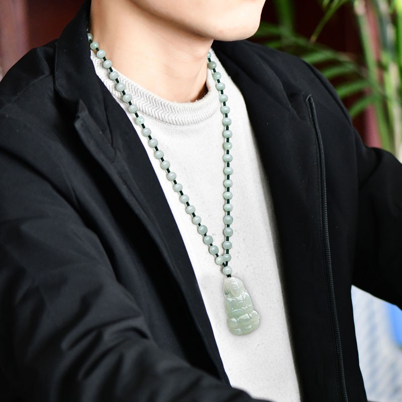 可玉可求 双面雕刻 翡翠吊坠