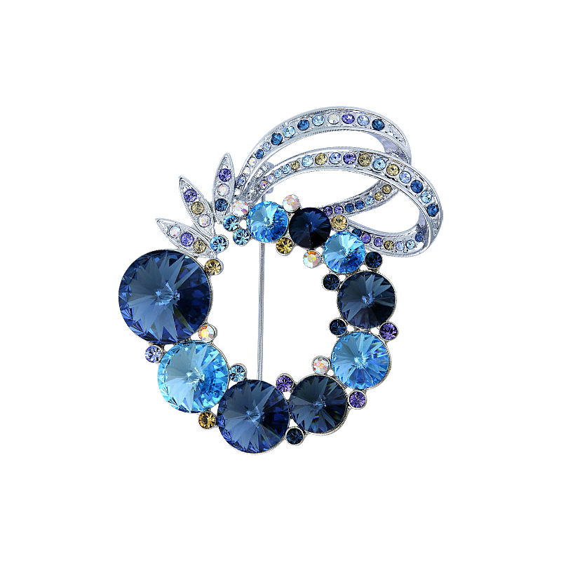 唐后水晶复古胸针