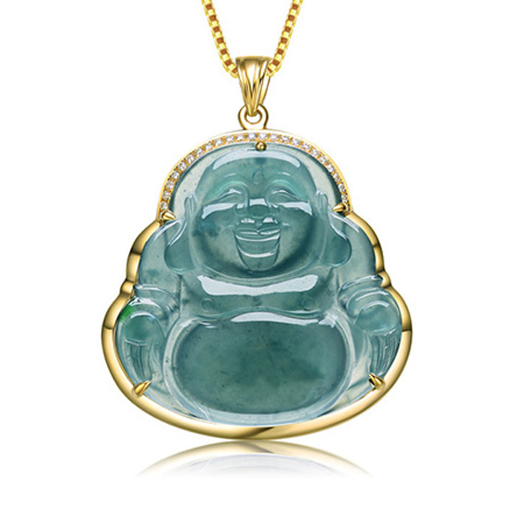 东方雅翠 金镶玉佛翡翠吊坠