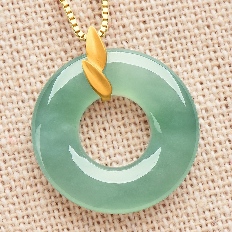 绿翠玉楼 平安扣 翡翠玉挂件