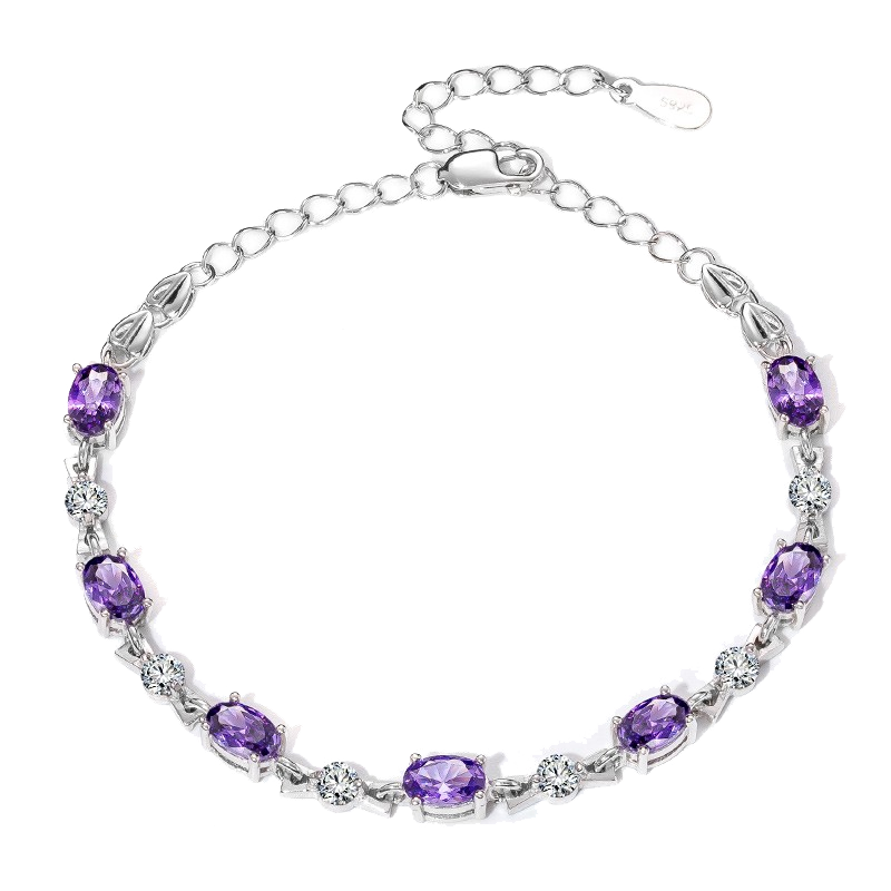 Qlady 紫水晶纯银手链