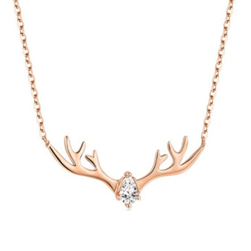 爱的约定 玫瑰金鹿角 项链