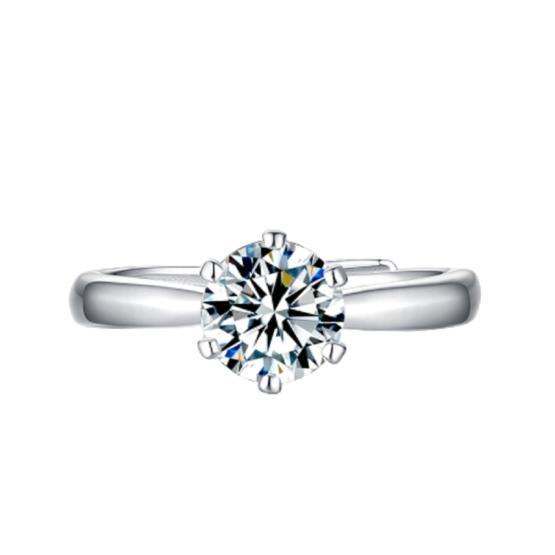 T400 莫桑石925银钻戒