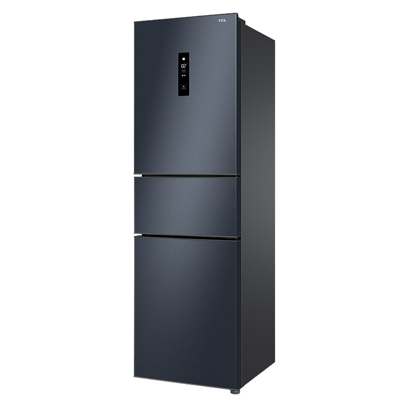 TCL左右出风三门冰箱