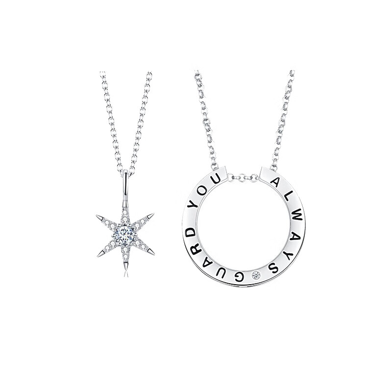 卡蒂罗纯银六芒星项链