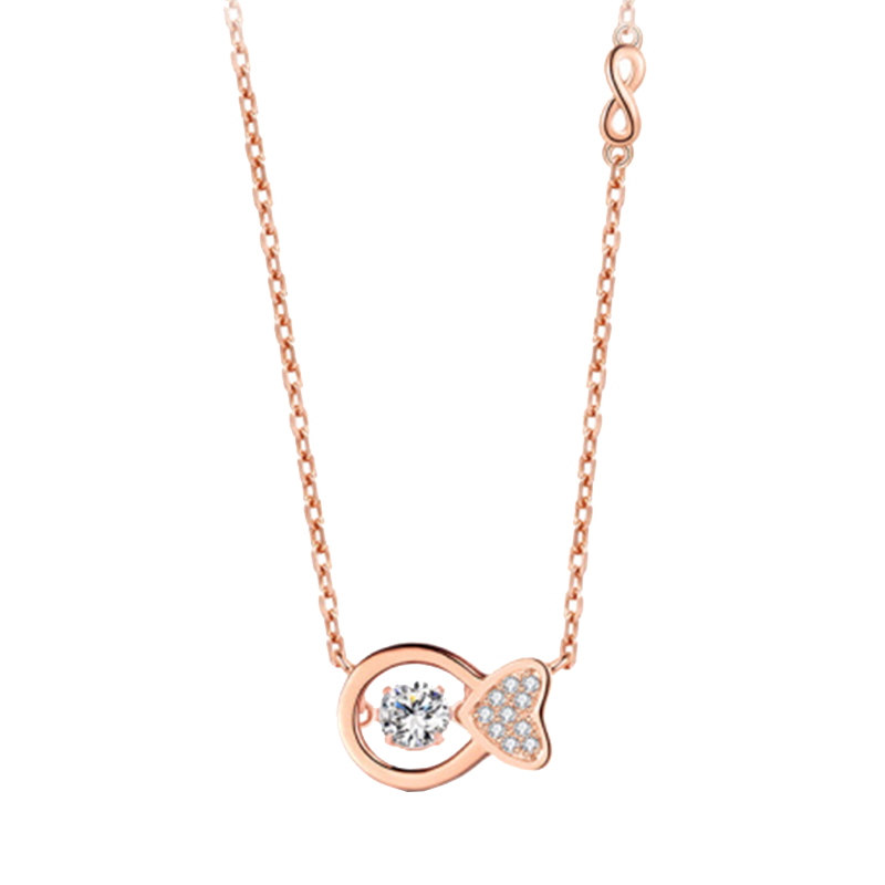 T400 跳动的心小鱼项链