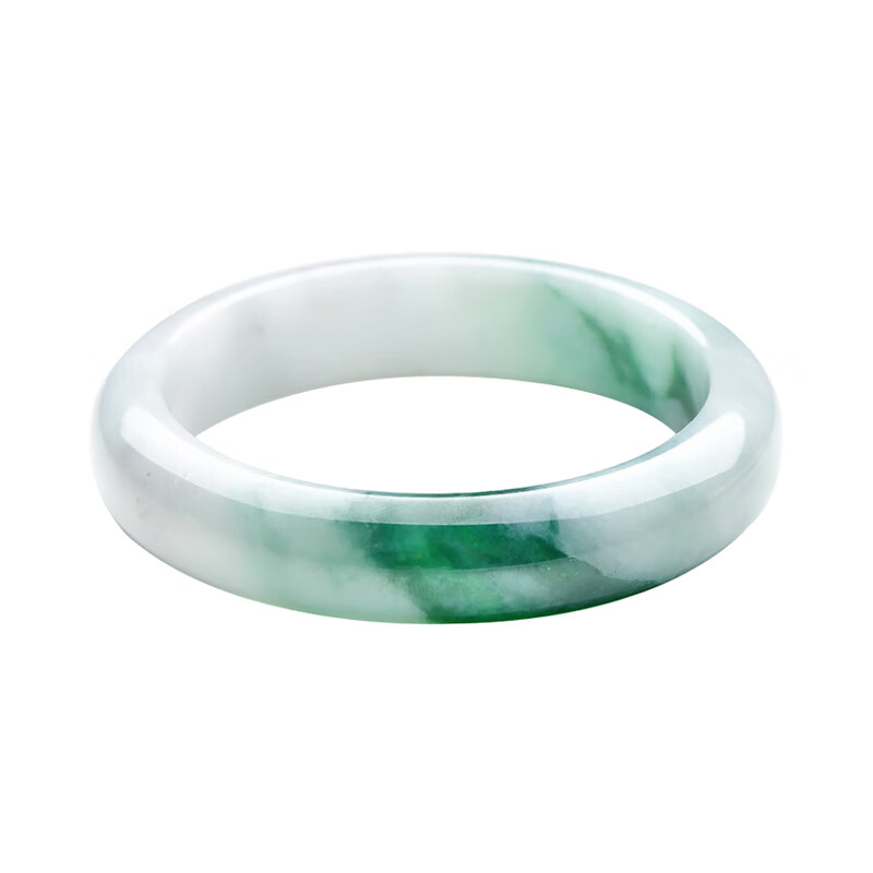 可玉可求 天然飘花翡翠手镯