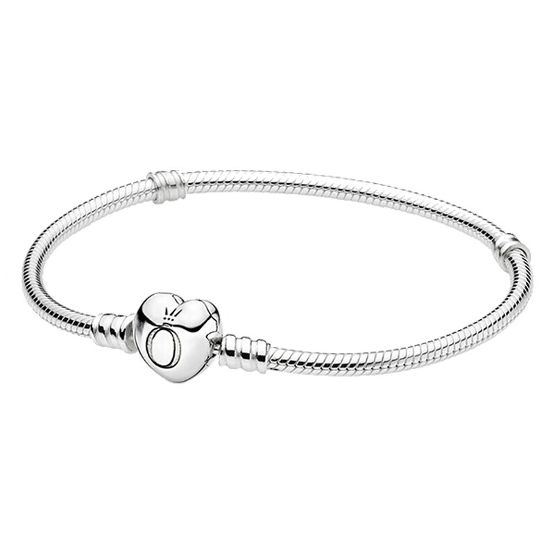 潘多拉心形扣银手链