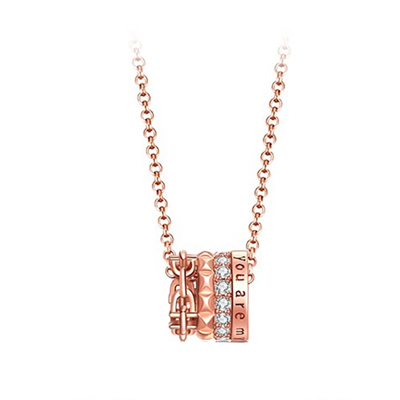 卡蒂罗浪漫复古玫瑰金锁骨链