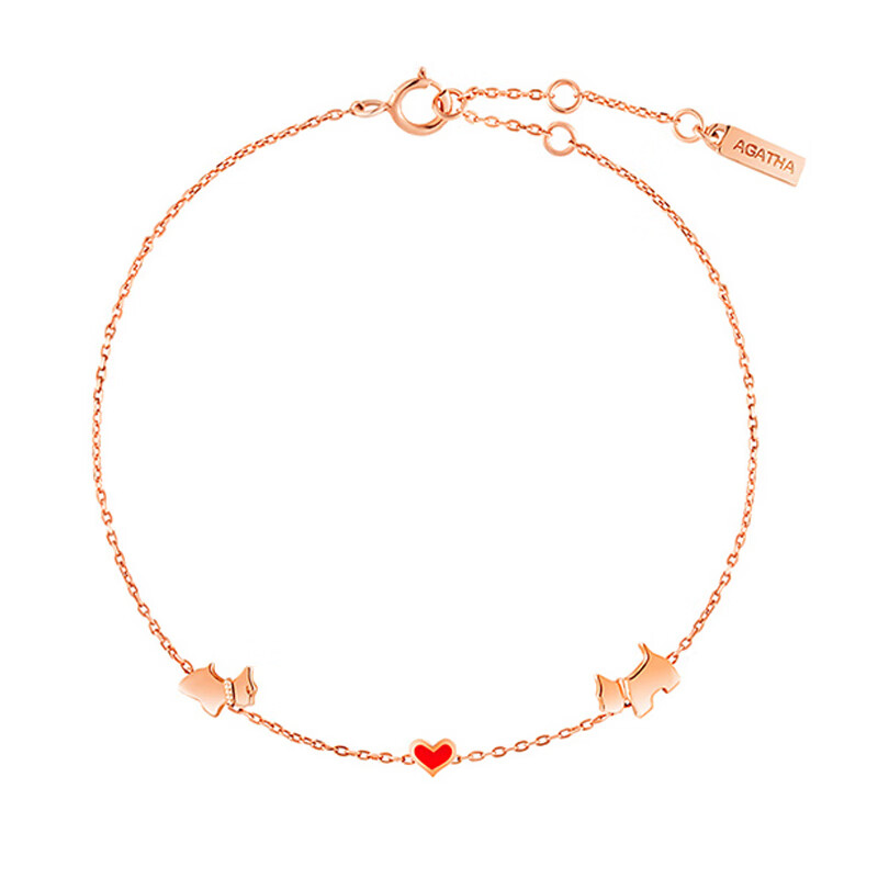 AGATHA爱心小狗手链