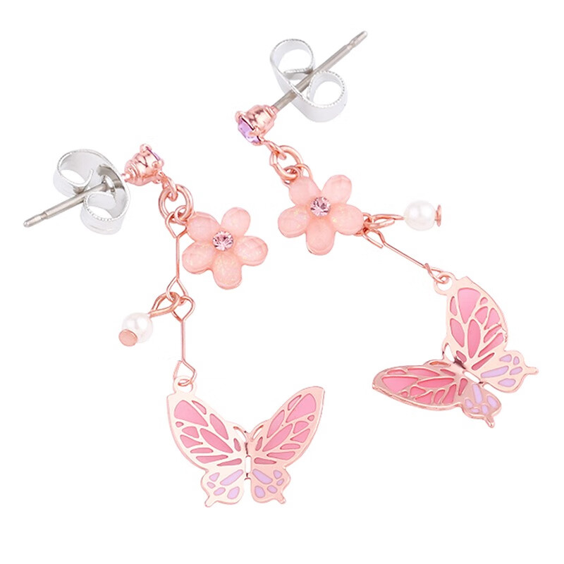 牡丹颂粉色甜美耳饰