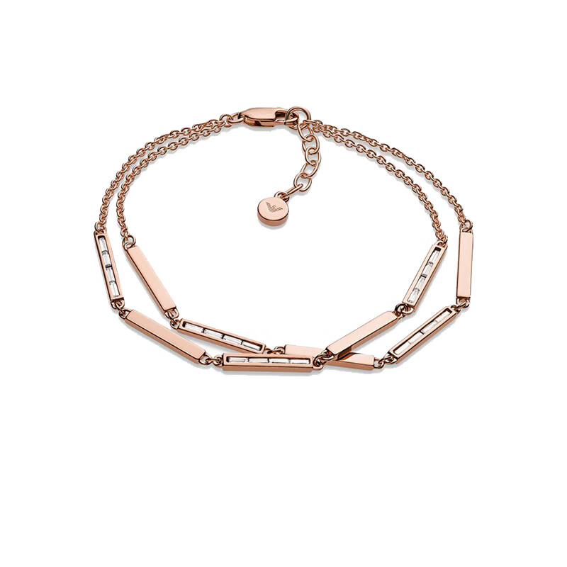 阿玛尼 玫瑰金双层 手链