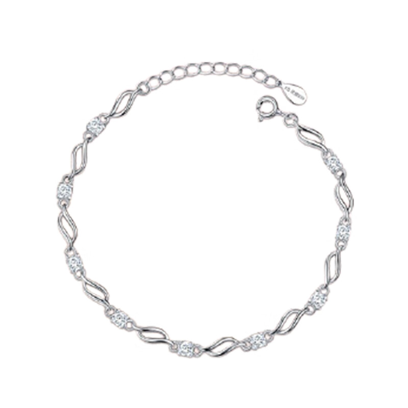 卡蒂罗 999银镶钻手链