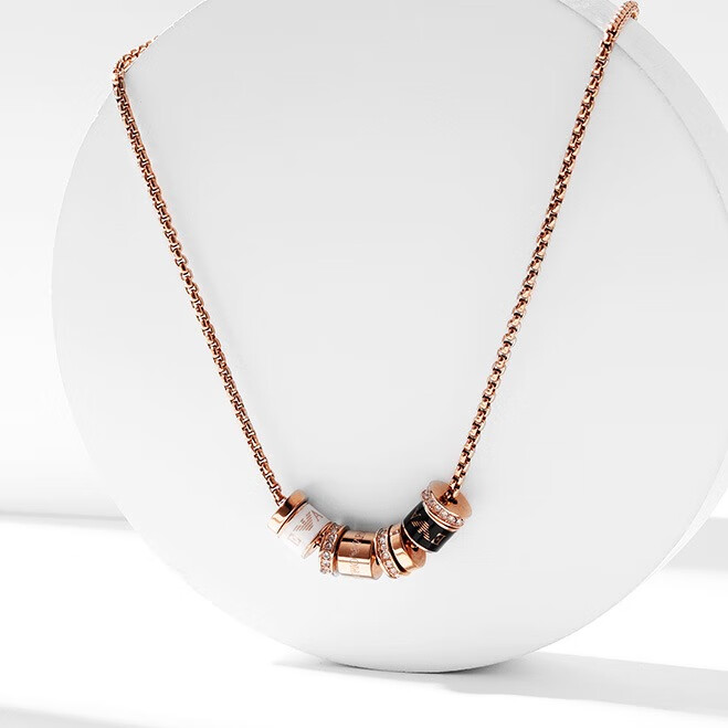 阿玛尼 镶钻串珠项链