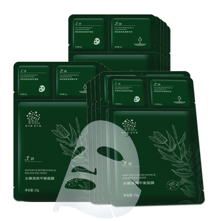 善草纪 水嫩清爽三合一面膜