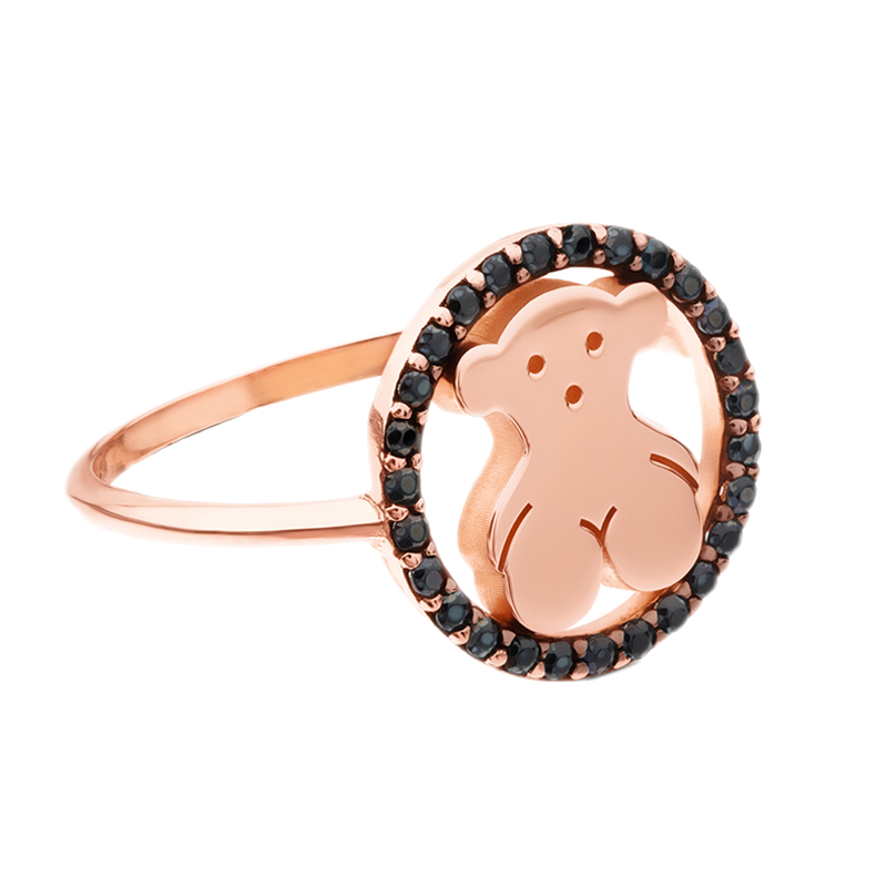 桃丝熊尖晶石小熊戒指