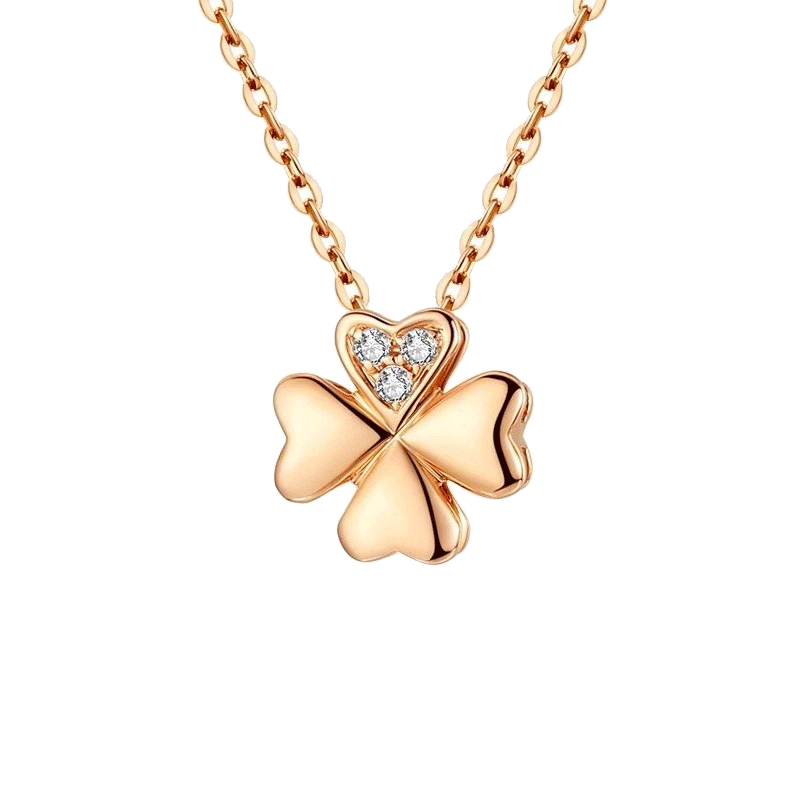 施洛尼 玫瑰金四叶草项链