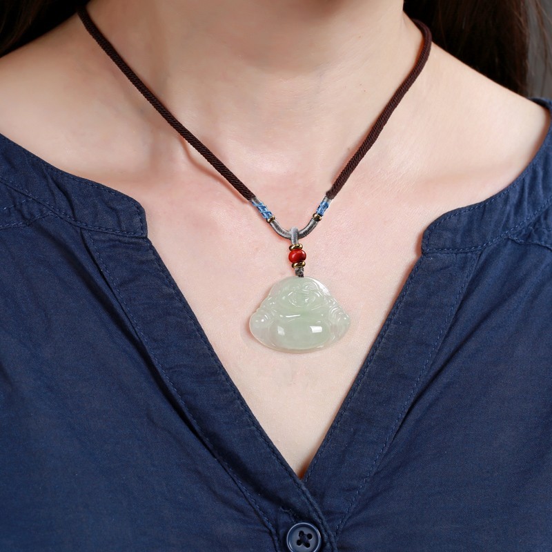 艾选潮品 弥勒佛翡翠吊坠