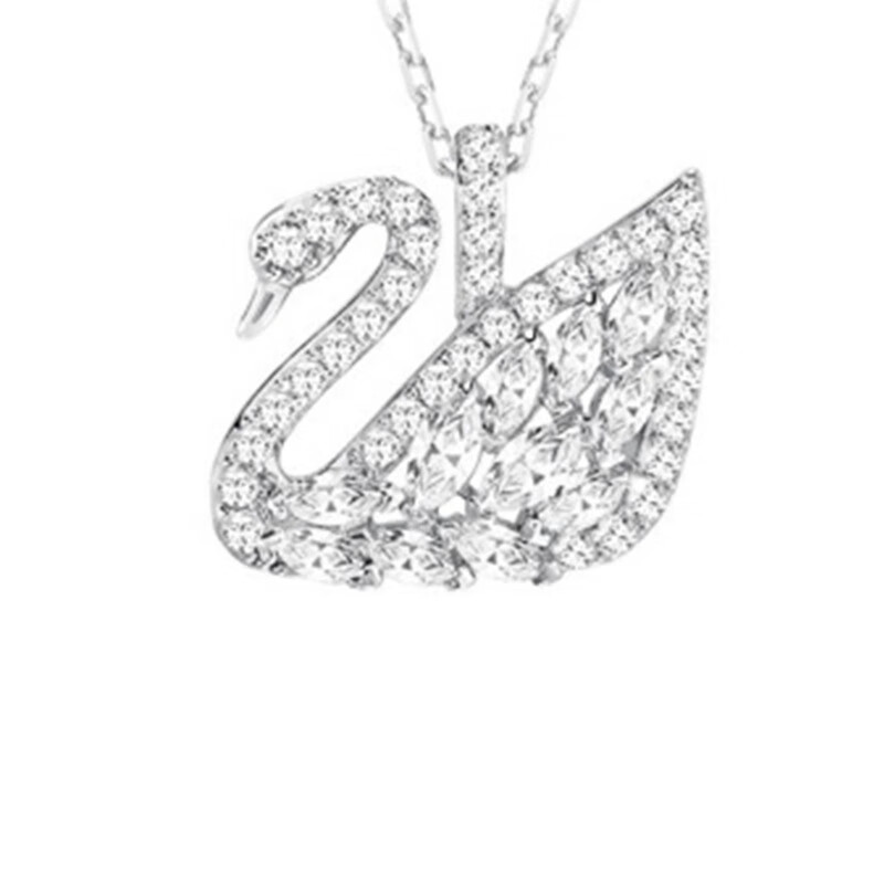 施华洛世奇 镀白金色天鹅 项链