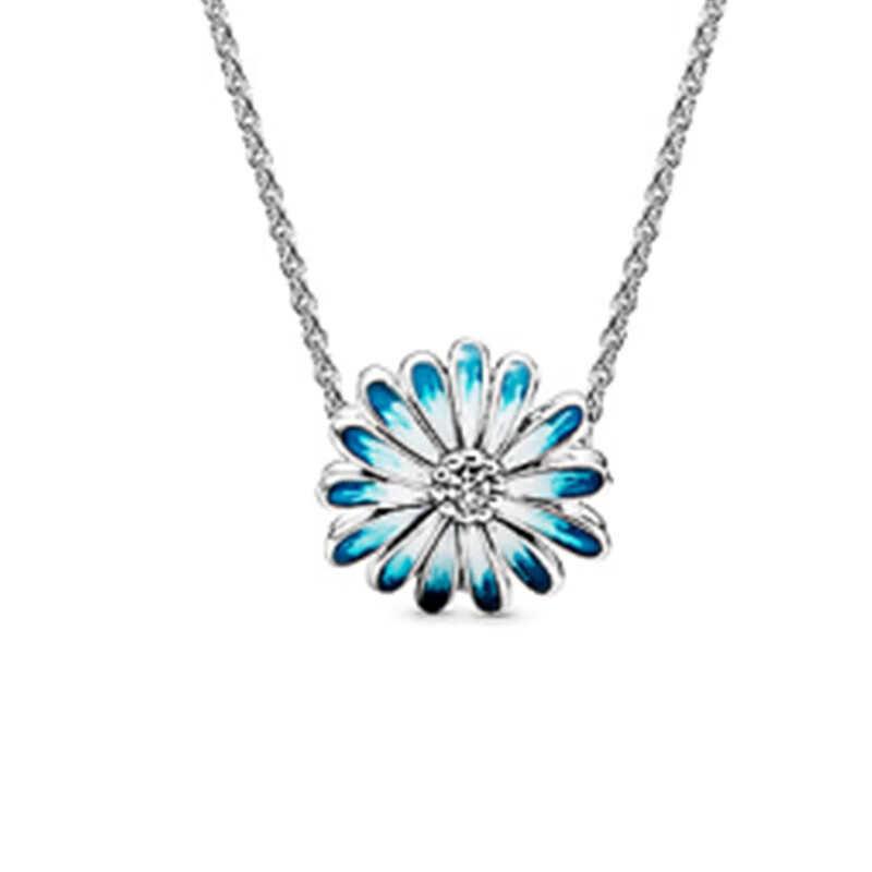 潘多拉 冰蓝雏菊 项链