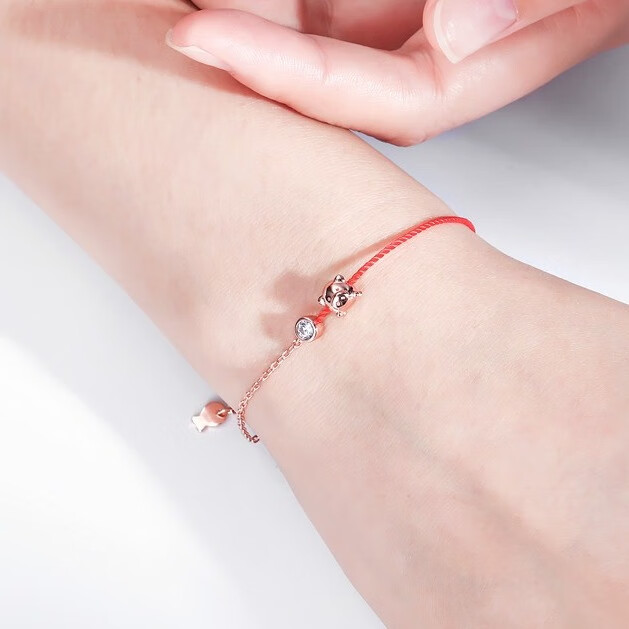 T400 小猪红绳手链