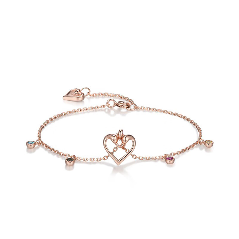 MyMiss 银镀铂金爱心手链