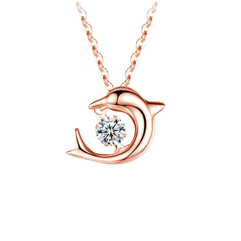 Winy 镶锆海豚项链