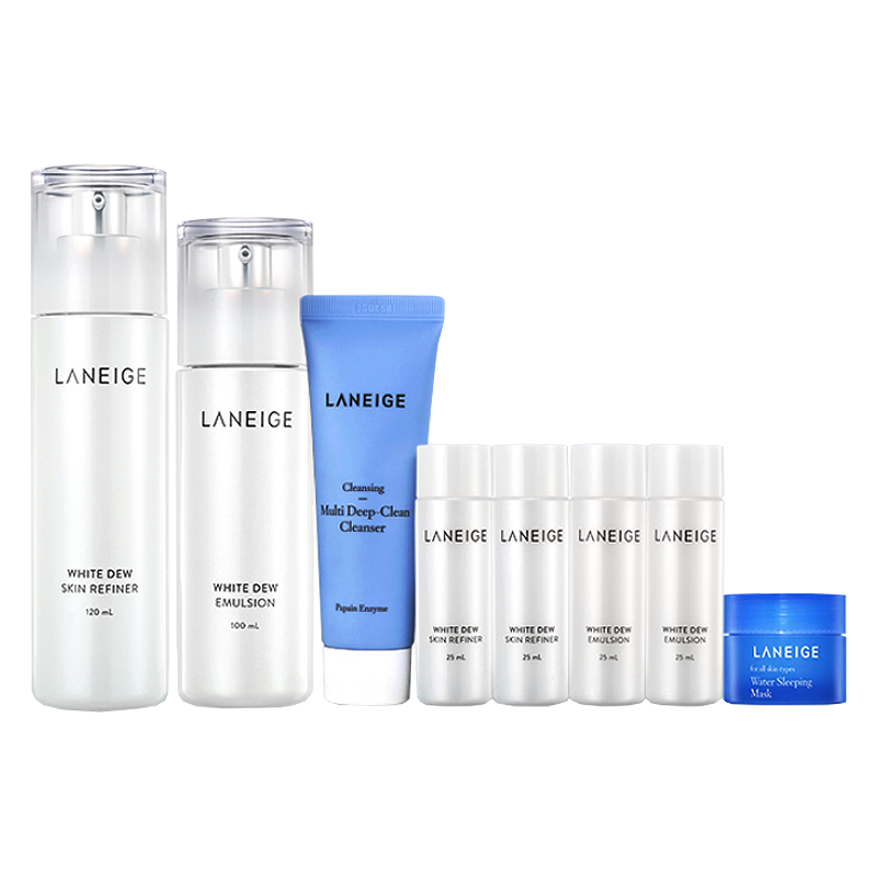 兰芝 臻白晶透水乳护肤套装