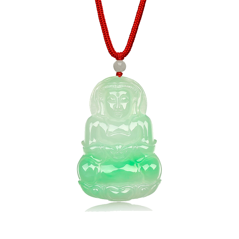 周六福 观音冰种翡翠吊坠
