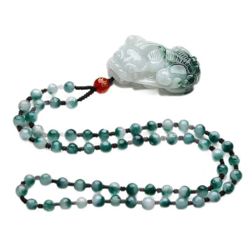 可玉可求 冰底花青翡翠吊坠