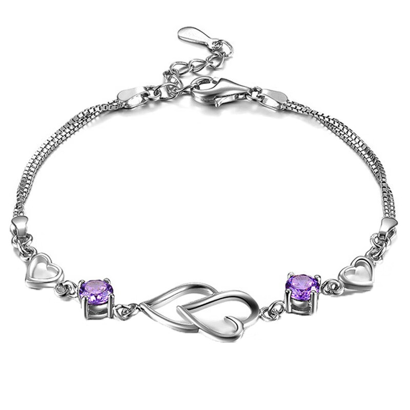 森贝 紫水晶925银手链