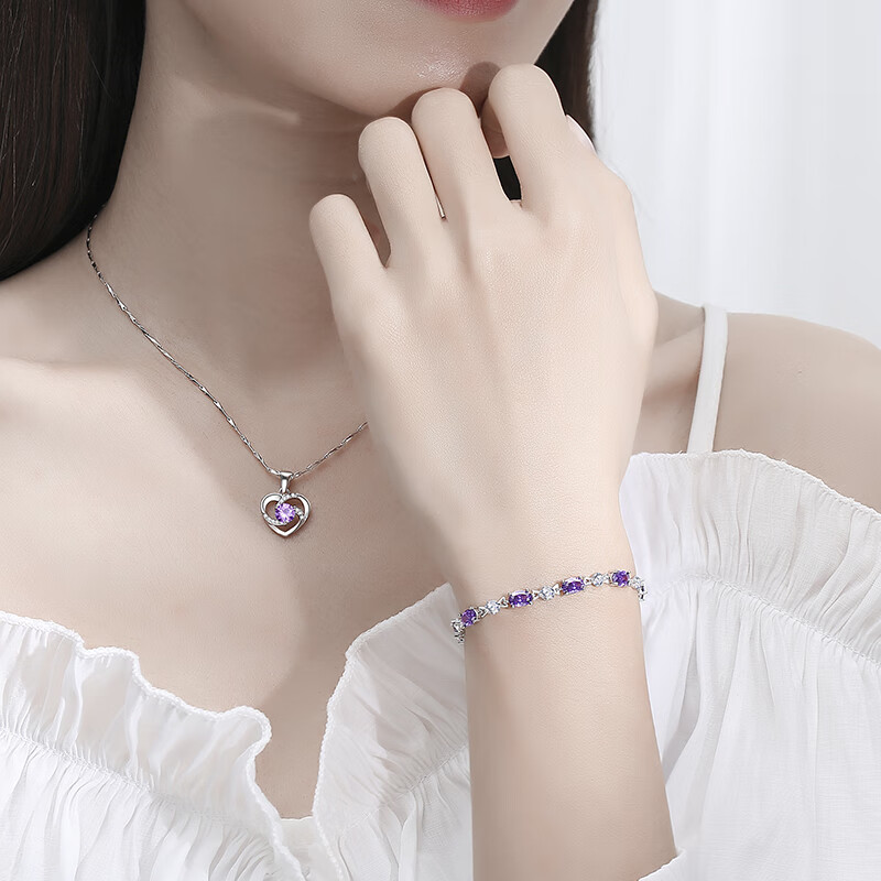 建禄 鲜丽透亮紫水晶手链