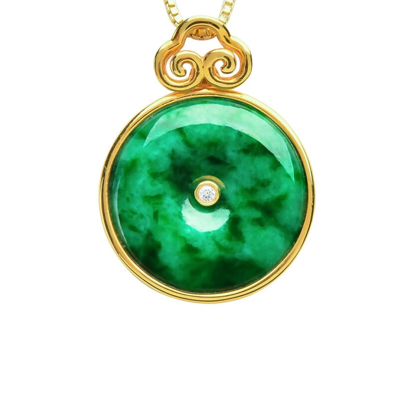 绿翠玉楼 光滑水润 平安扣吊坠