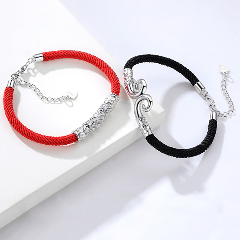 冠带祥云图案时尚女款红绳手链