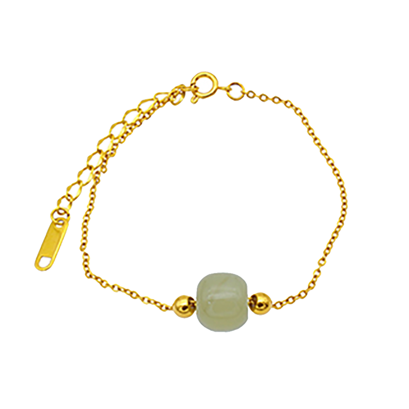 晓色 和田玉金珠手链