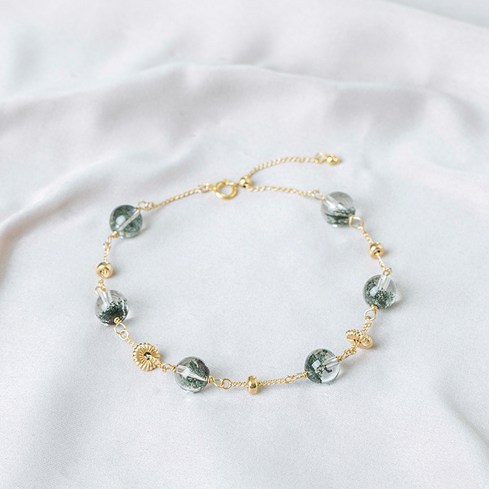 伊黛儿 纤细链条水晶手链