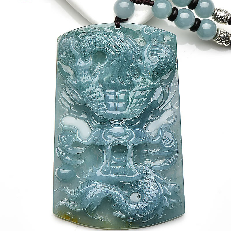 可玉可求 霸气生肖龙翡翠吊坠