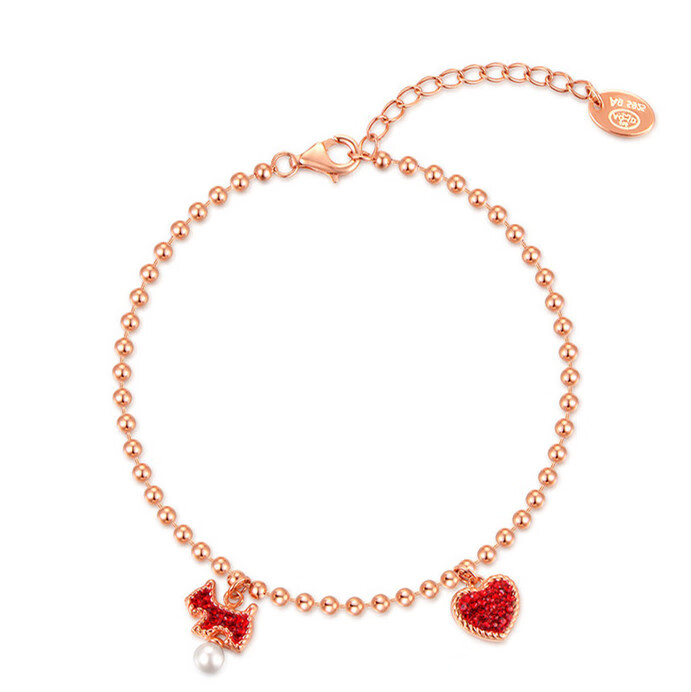 AGATHA 爱心小狗手链