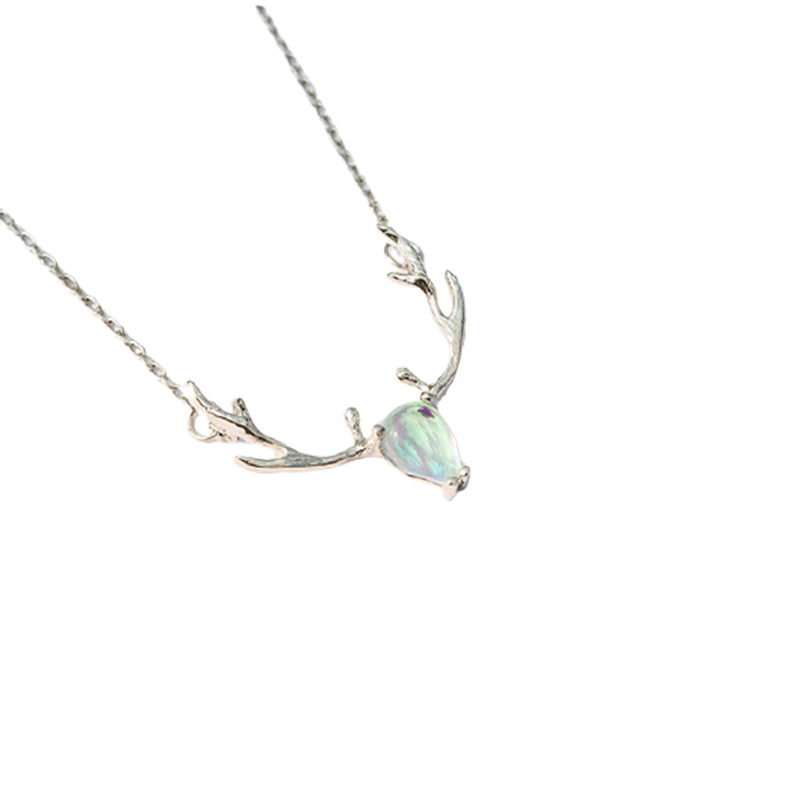 曼蒂娅 月光石麋鹿项链