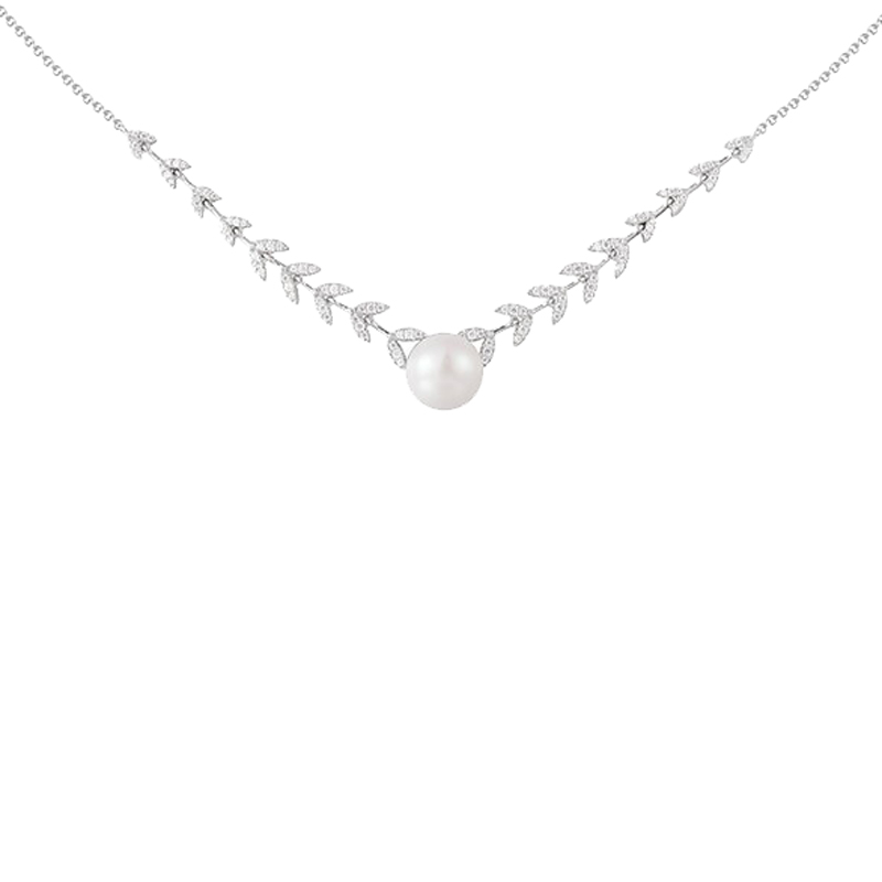 APM 珍珠花瓣吊坠项链