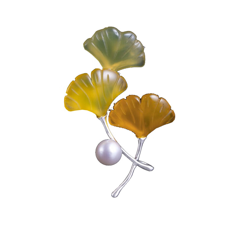 知见文创工坊 玉髓珍珠胸针