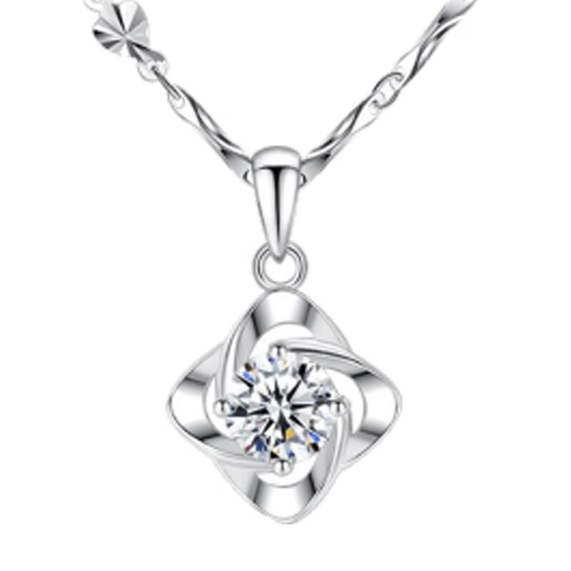 奢蒂 镶钻四叶草项链