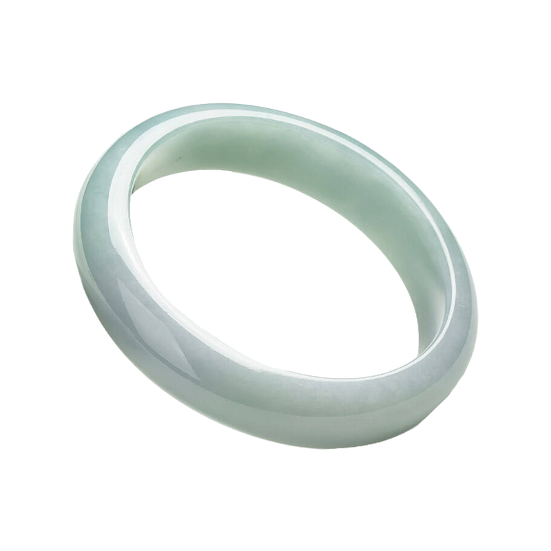 碧玉尊 透光泛绿 翡翠手镯