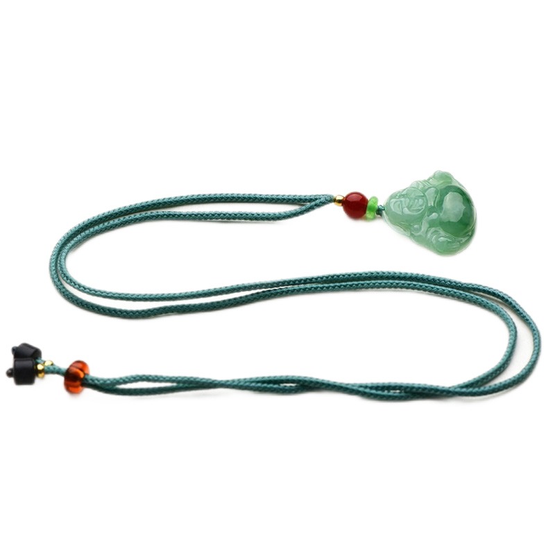 可玉可求 冰油青玉石佛翡翠吊坠