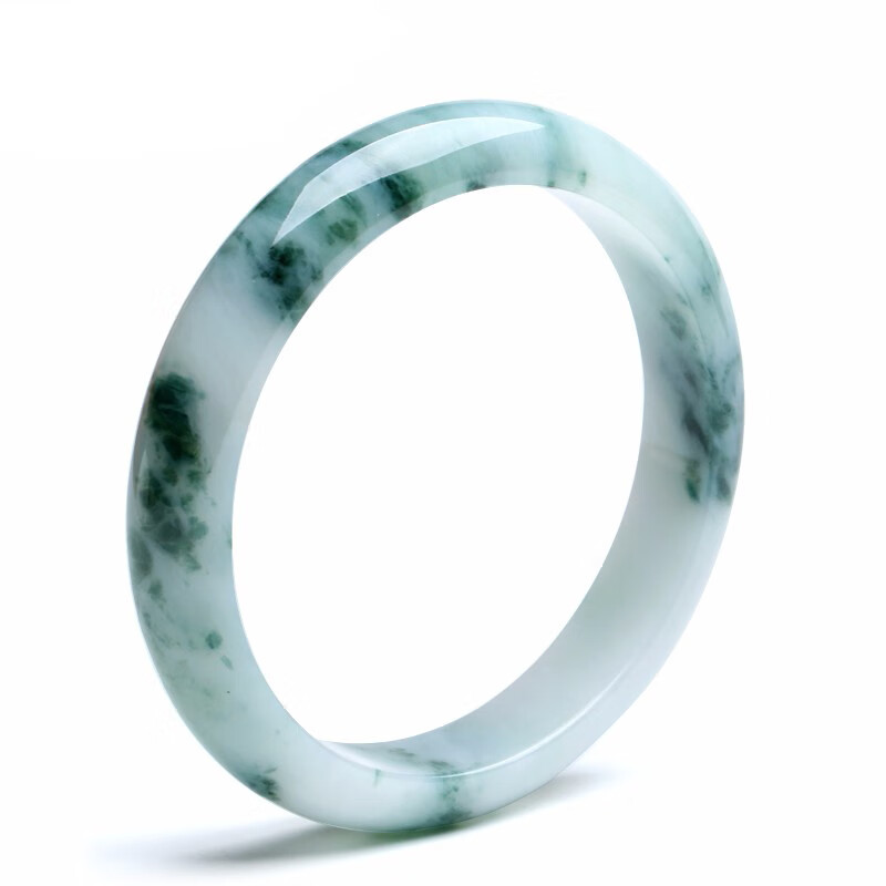 珍唯伊女款翡翠飘花玉手镯