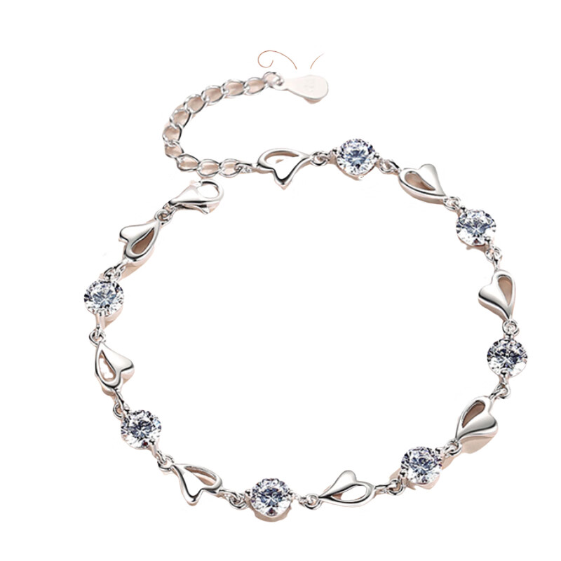 唯一 心形银手链