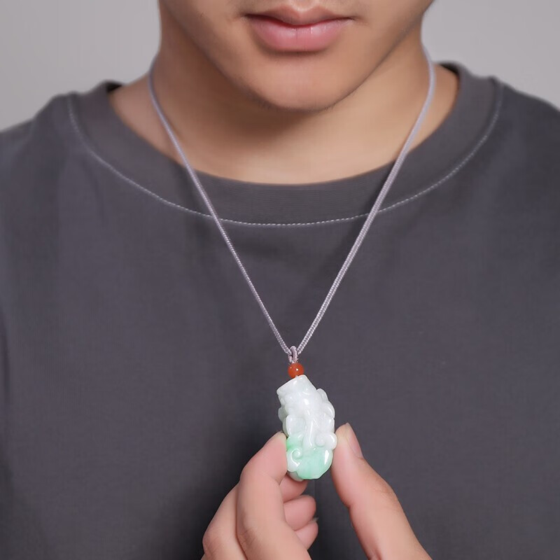 净心石 翡翠貔貅吊坠