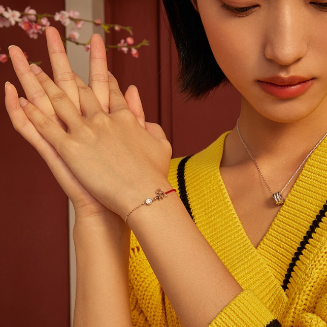 卡蒂罗 925银玫瑰金手链